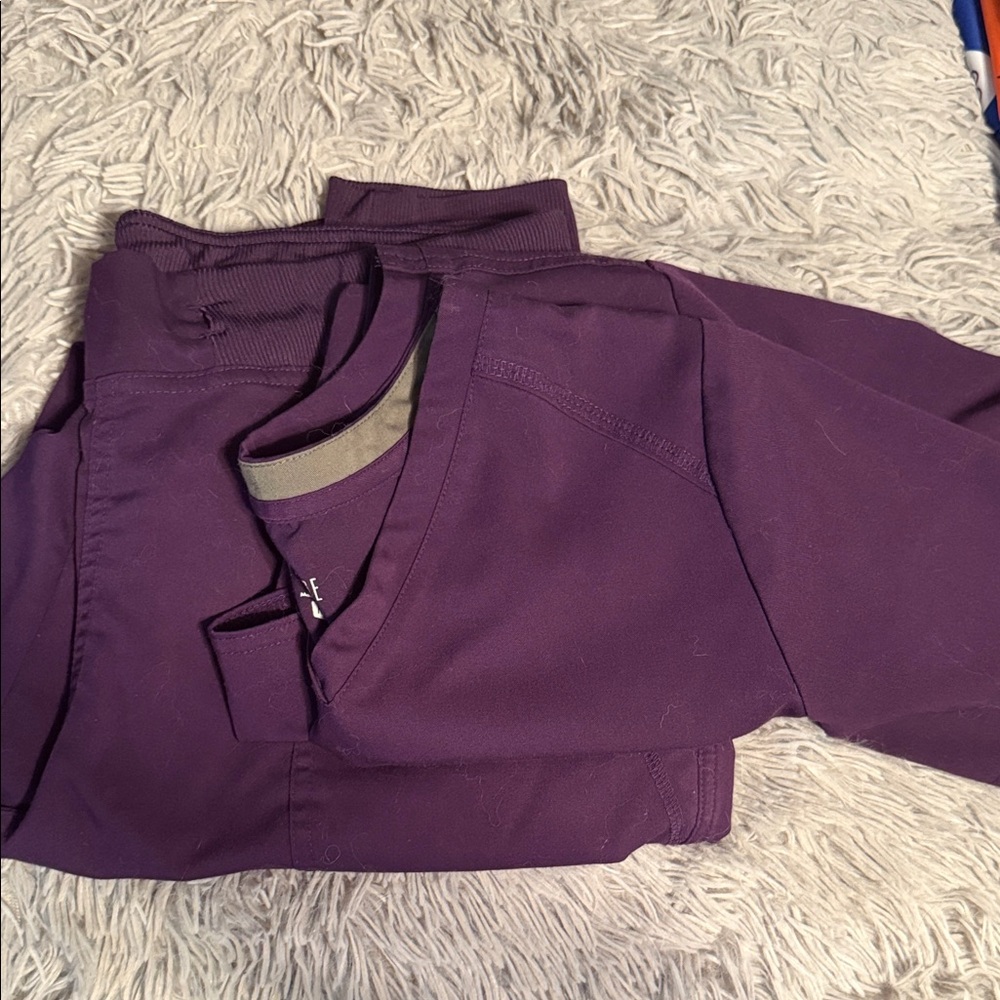 Purple Med couture scrub set